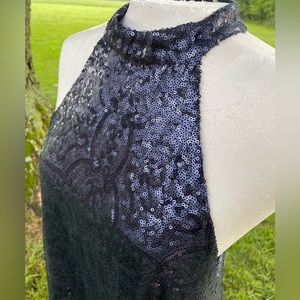 Navy Sequin Dress Party Holiday